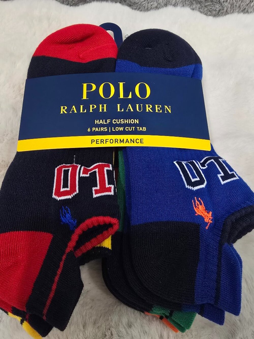 Polo Ralph Lauren Half Cushion 6 Pairs Performance Socks 827435PK3 Multi Colors